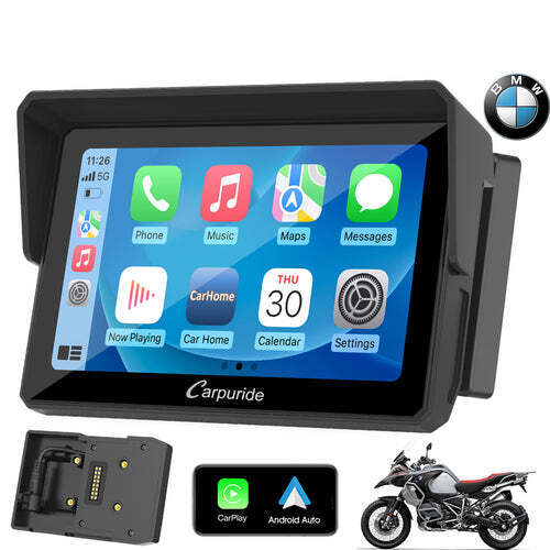 Carpuride 5” Wireless Carplay GPS Dual Bluetooth Android Auto Waterproof for BMW