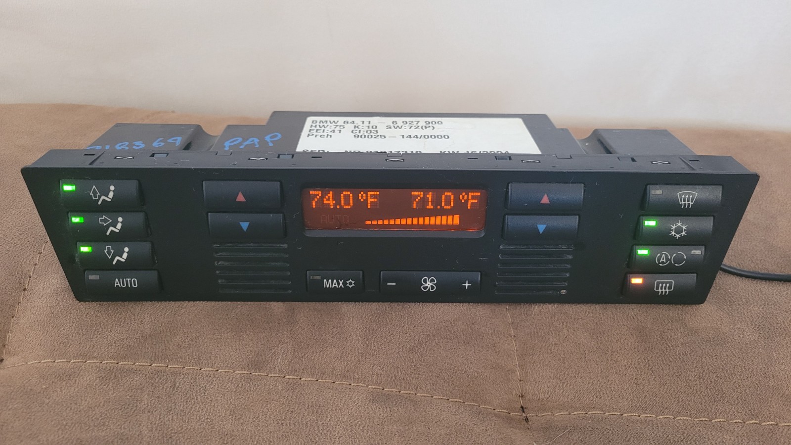 used BMW X5 E53 Climate Control unit 6927900 with MAX button 18-pin