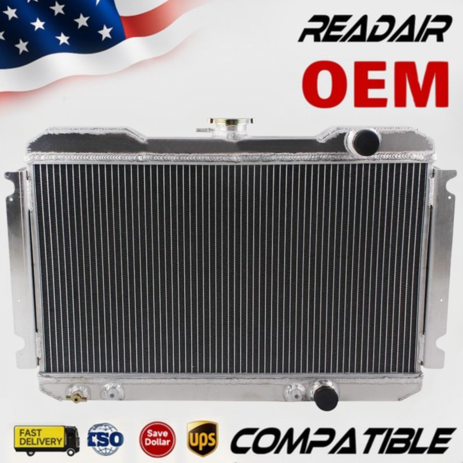 CU943 Aluminum Radiator Fit Nissan 720 2.0L 2.4L 1983-1986 L4 3 Row AT