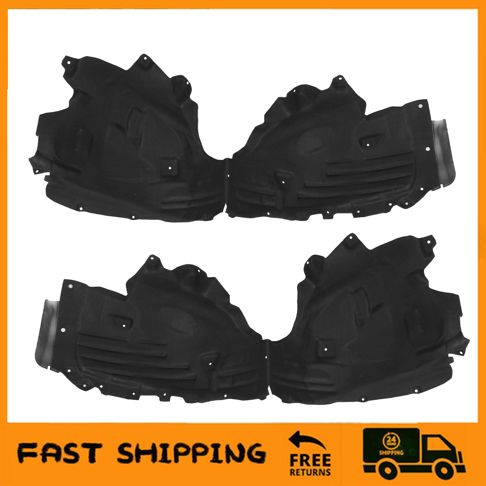 Pair For 2020-2025 Ford Explorer & Police Front Fender Inner Liner Left+ Right