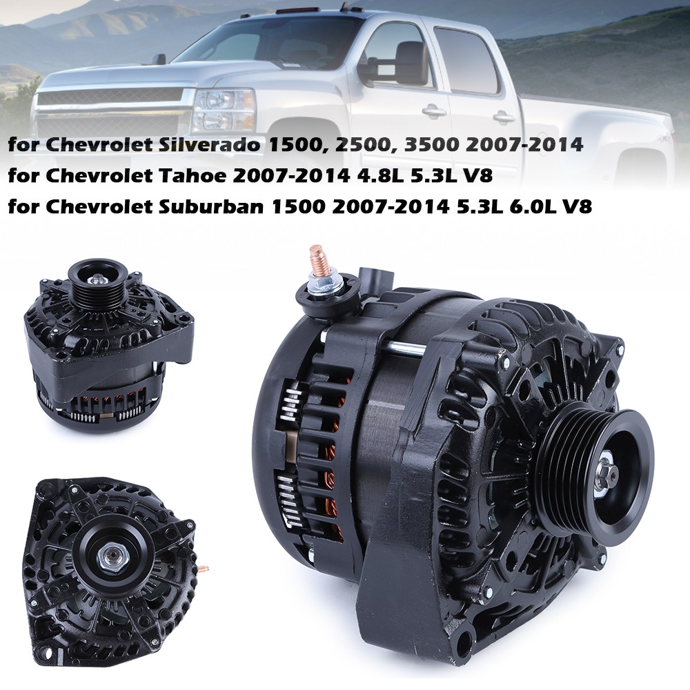 Black 300A High Output Alternator For Chevrolet Silverado Tahoe Suburban 2007-14