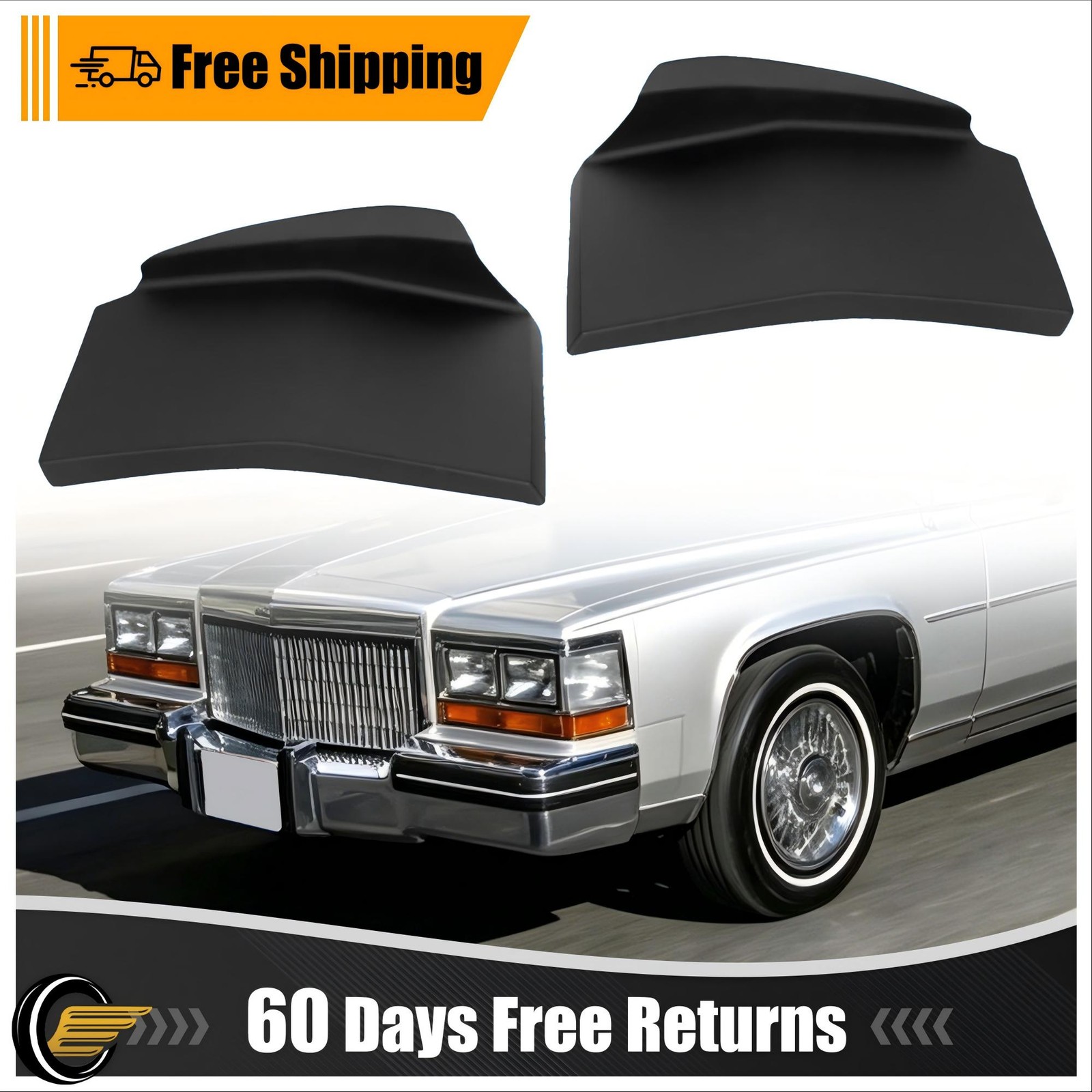 For 80-89 Cadillac Fleetwood Brougham/Coupe Deville Front Bumper Fender Fillers