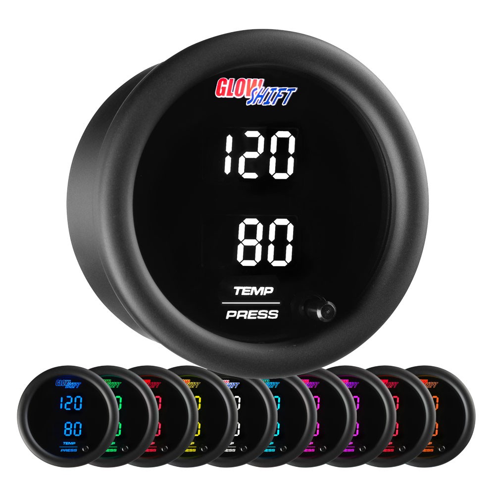 Slightly Used GlowShift 10 Color Digital Dual Temperature & Pressure Gauge