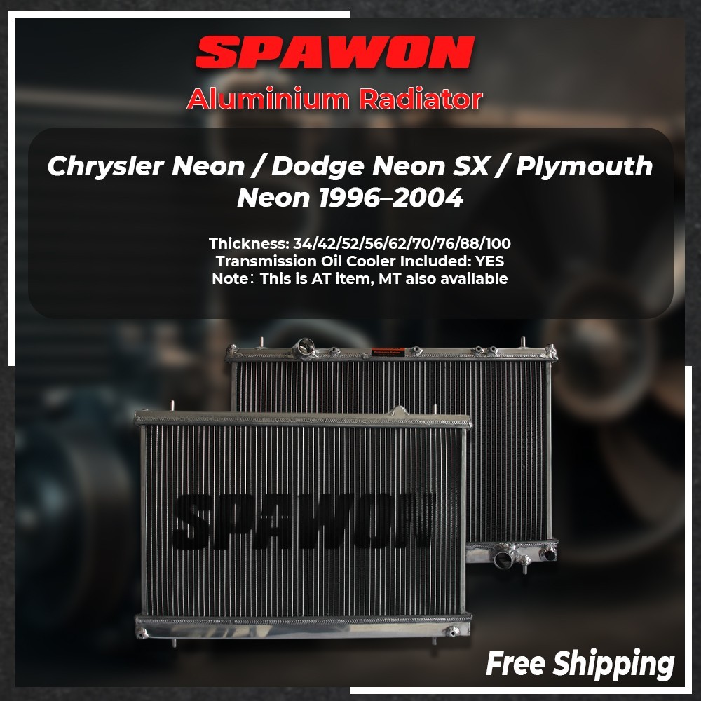 SPAWON 2ROW Aluminum Radiator Fit Chrysler Neon/Dodge Neon Plymouth Neon 96-04