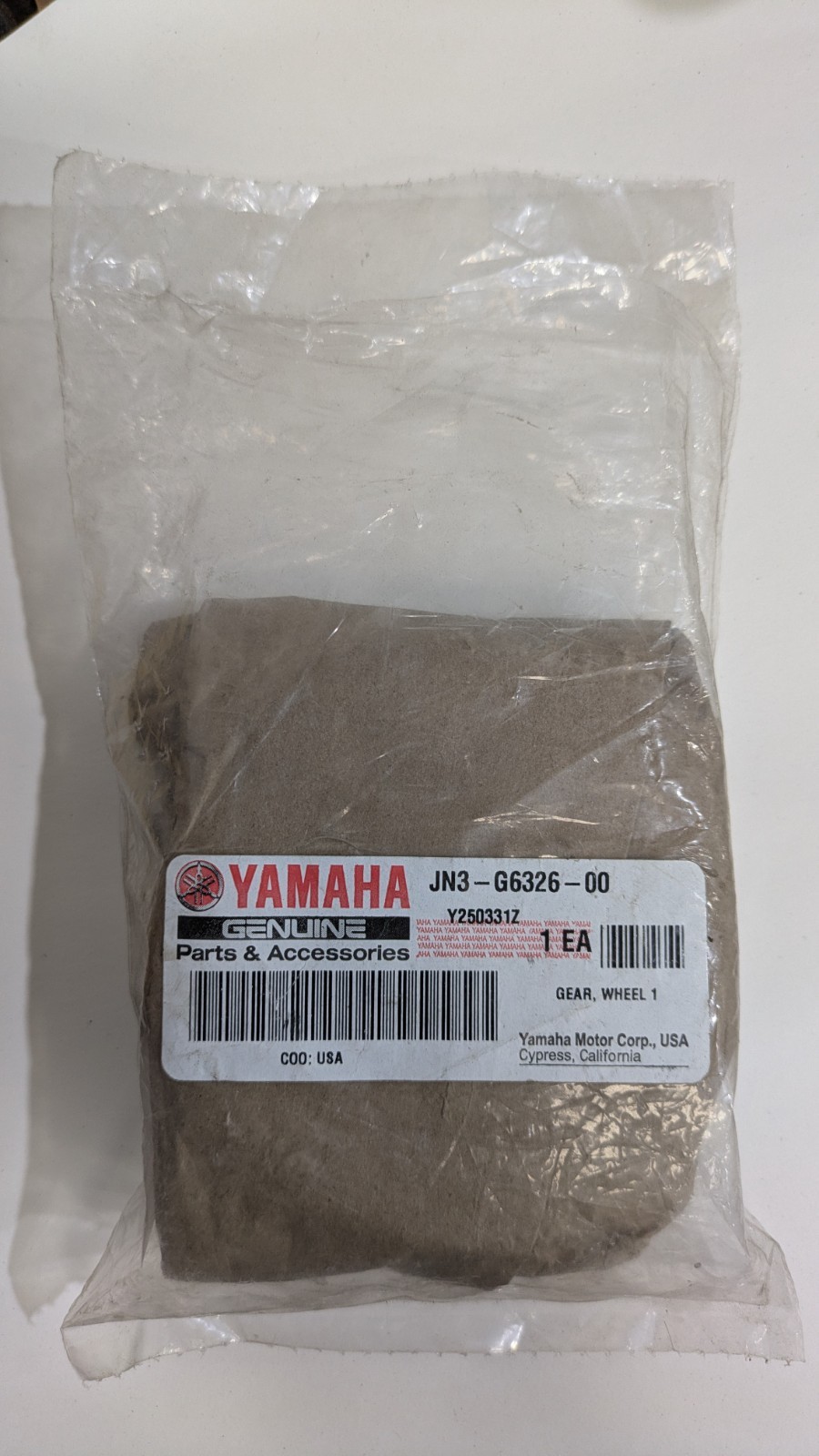 Yamaha GEAR, WHEEL 1 JN3-G6326-00-00 OEM NEW Yamaha GEAR, WHEEL 1 JN3-G6326-00-00 OEM NEW