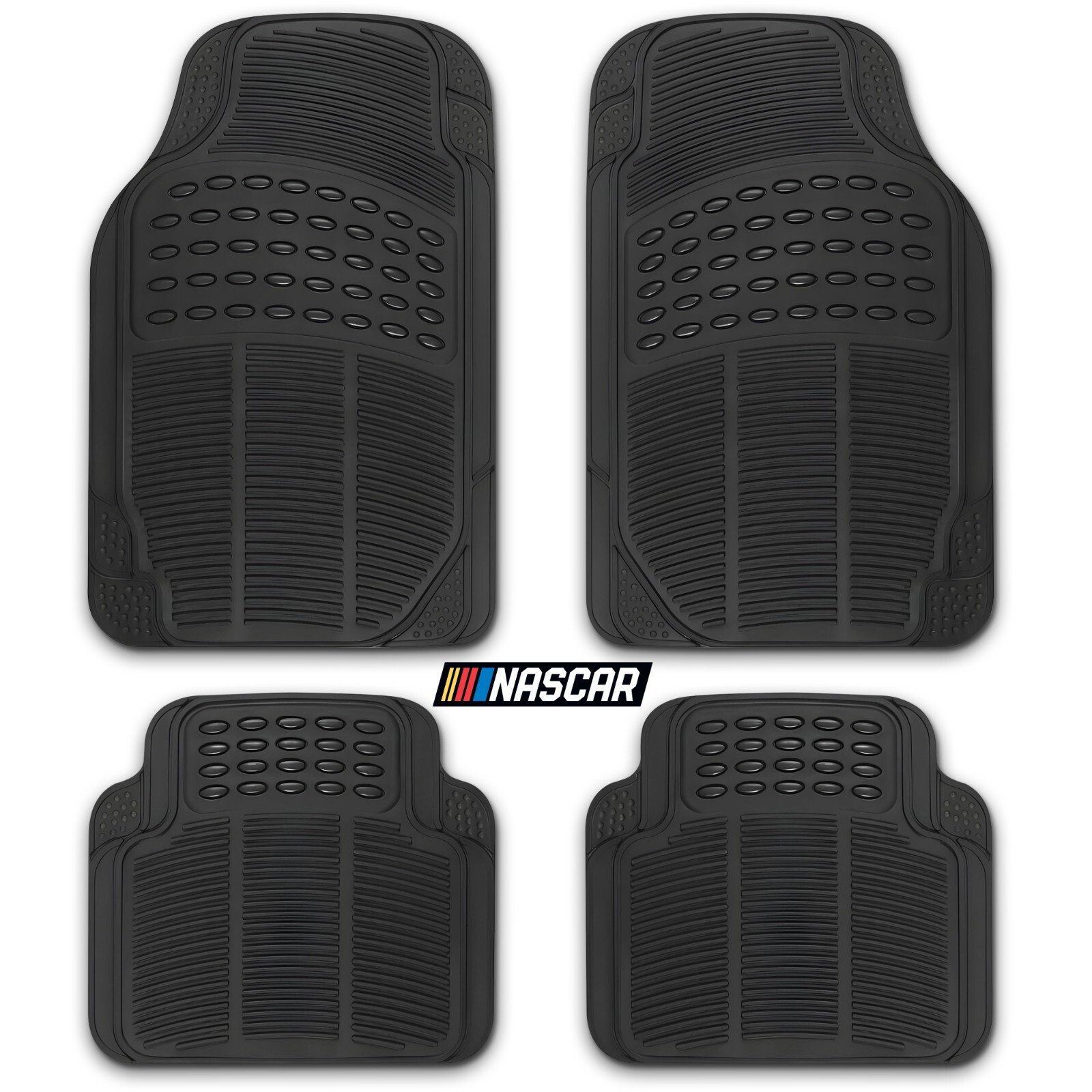 NASCAR Premium Car Floor Mats - 4-Piece Set | All-Weather| Universal Trim-to-Fit