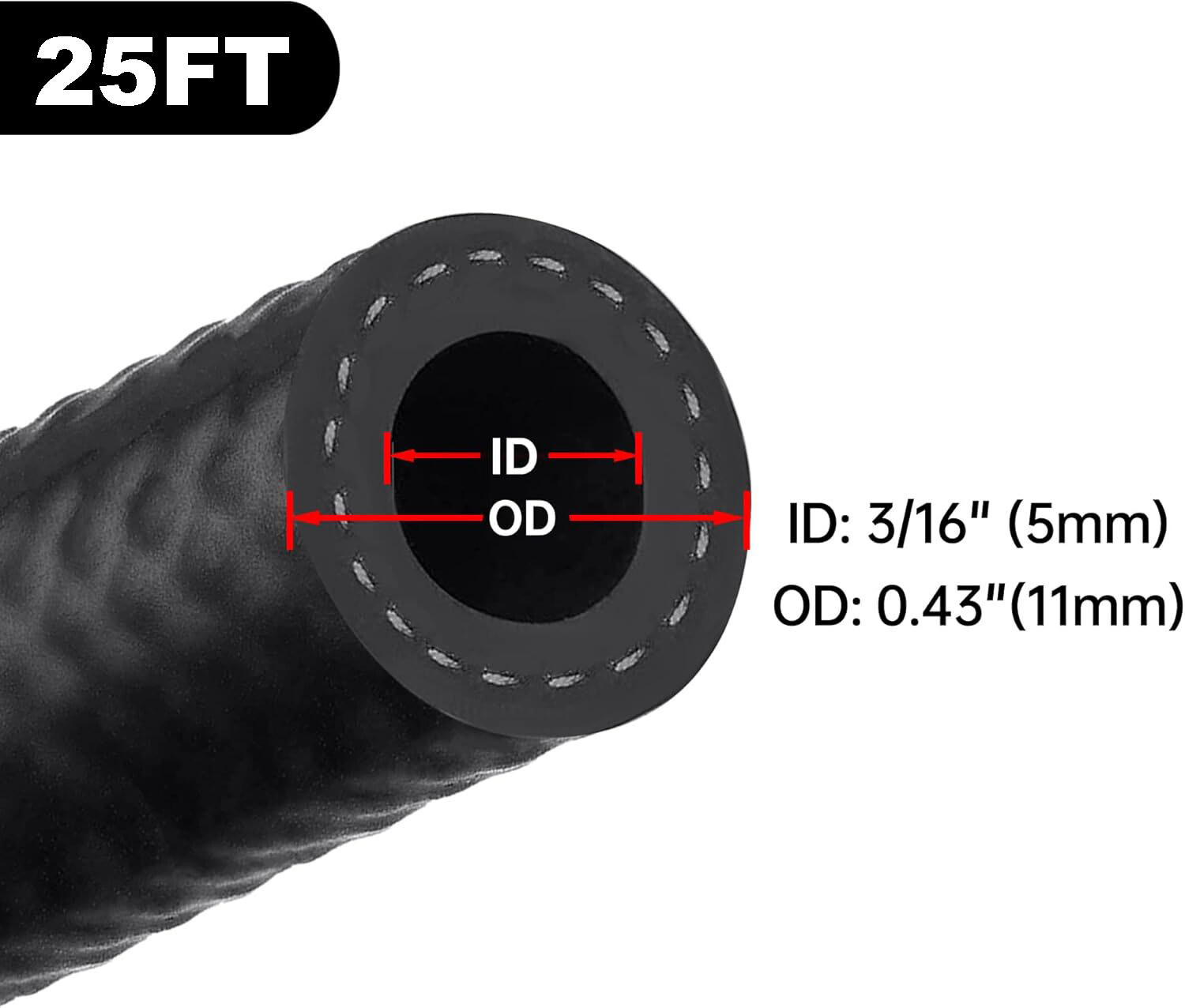 Fuel Line Hose Gas Lines Rubber NBR 3/8\