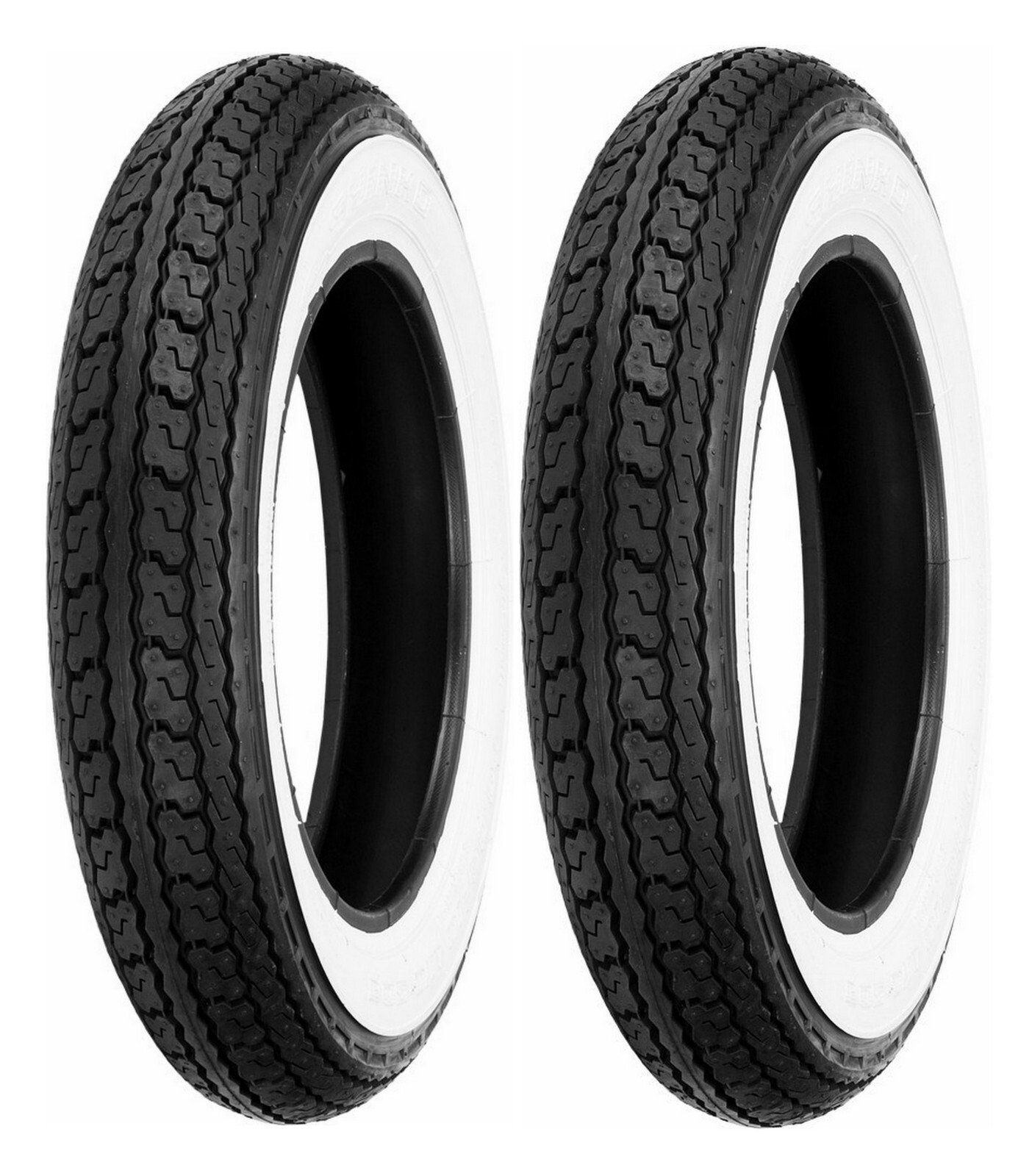 (2) Shinko 3.50-10 SR550 Scooter White Wall Tires Honda Elite & Yamaha Vino/Riva
