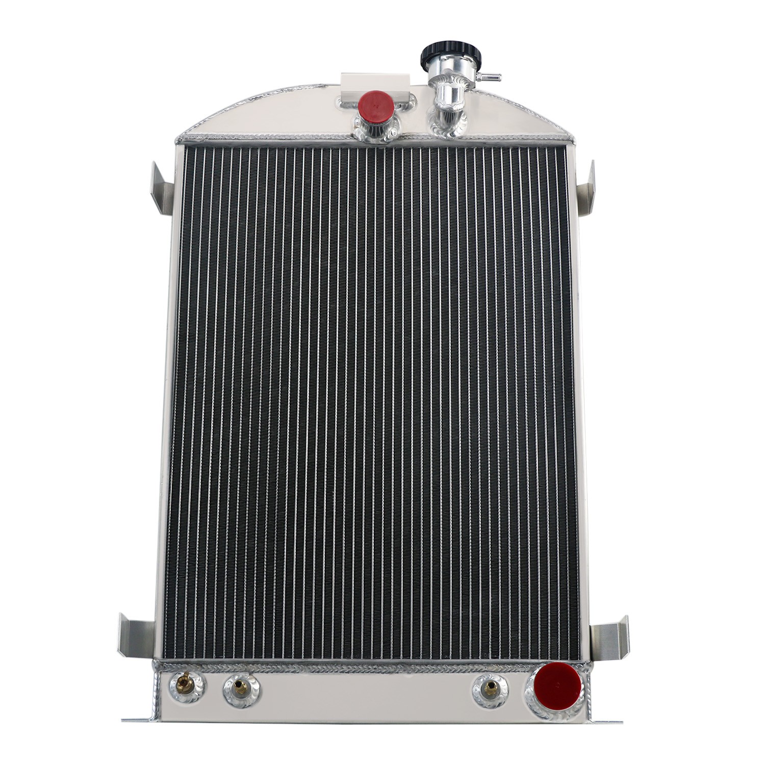 Aluminum 4-Rows Radiator For Ford MODEL A Hot Rod Chevy V8 3.3L 1933 1934 1935