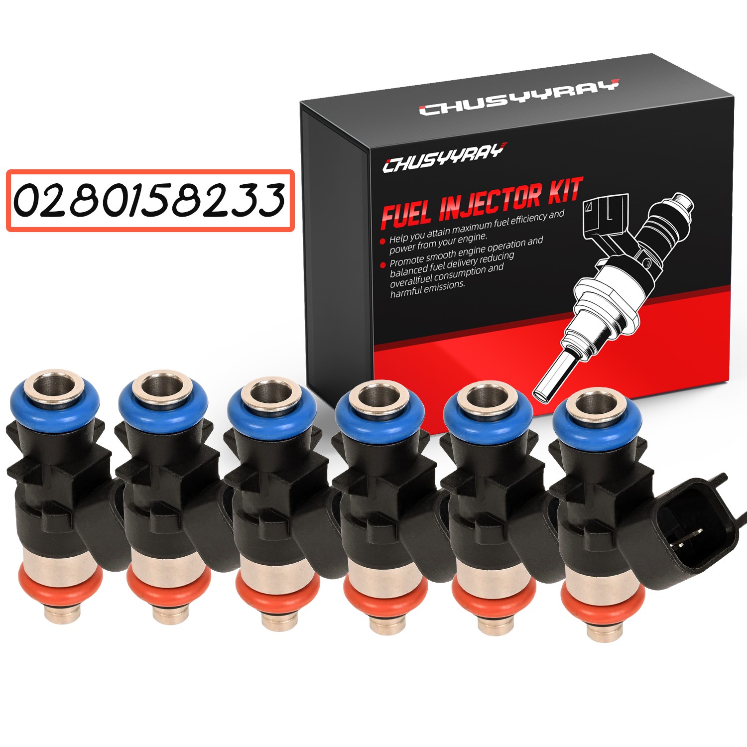 NEW x6 Upgrade Fuel Injectors For 2018 Jeep Wrangler JK 3.6L V6 #0280158233