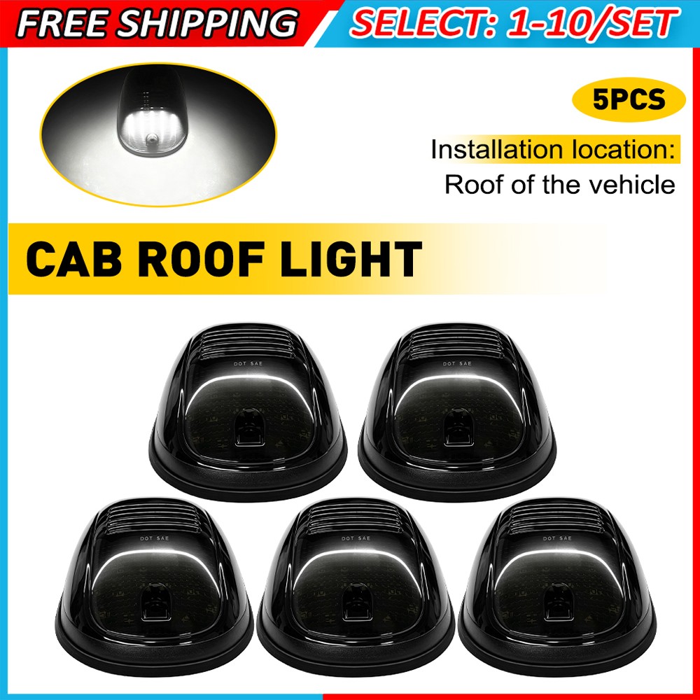 For Dodge Ram 1500 2500 Pickup Smoke LED Cab Roof Marker Running Light Lamp 5-50