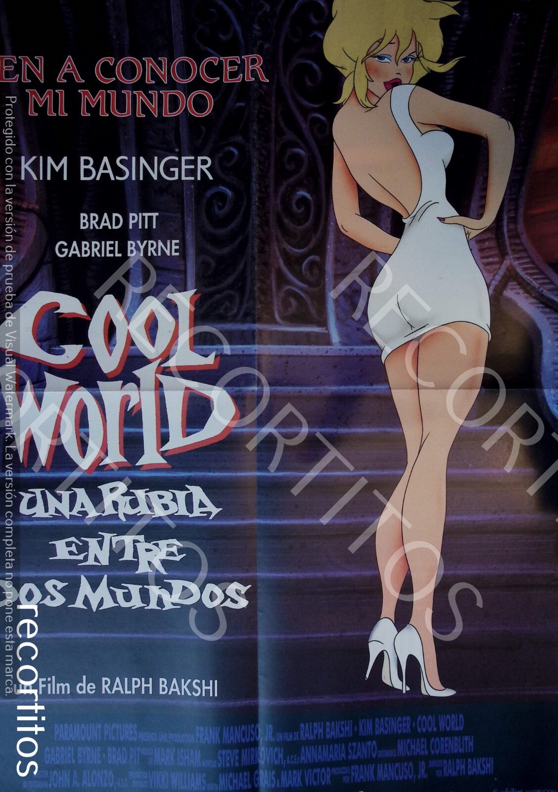 POSTER KIM BASINGER BRAD PITT COOL WORLD POSTER KIM BASINGER BRAD PITT COOL WORLD