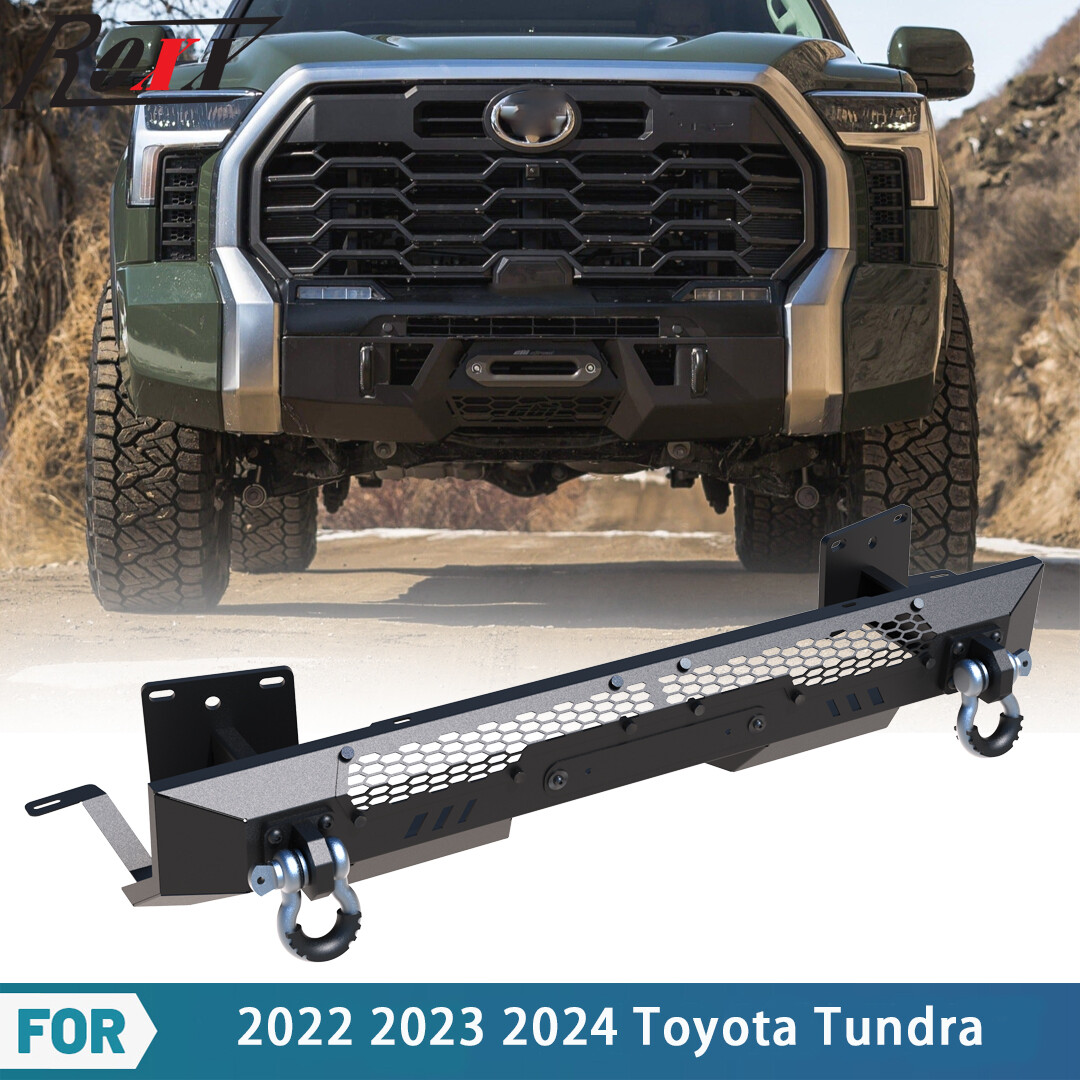 2022-2025 Upgrade Black Steel Heavy Front Bumper w/2*D-rings For Toyota Tundra