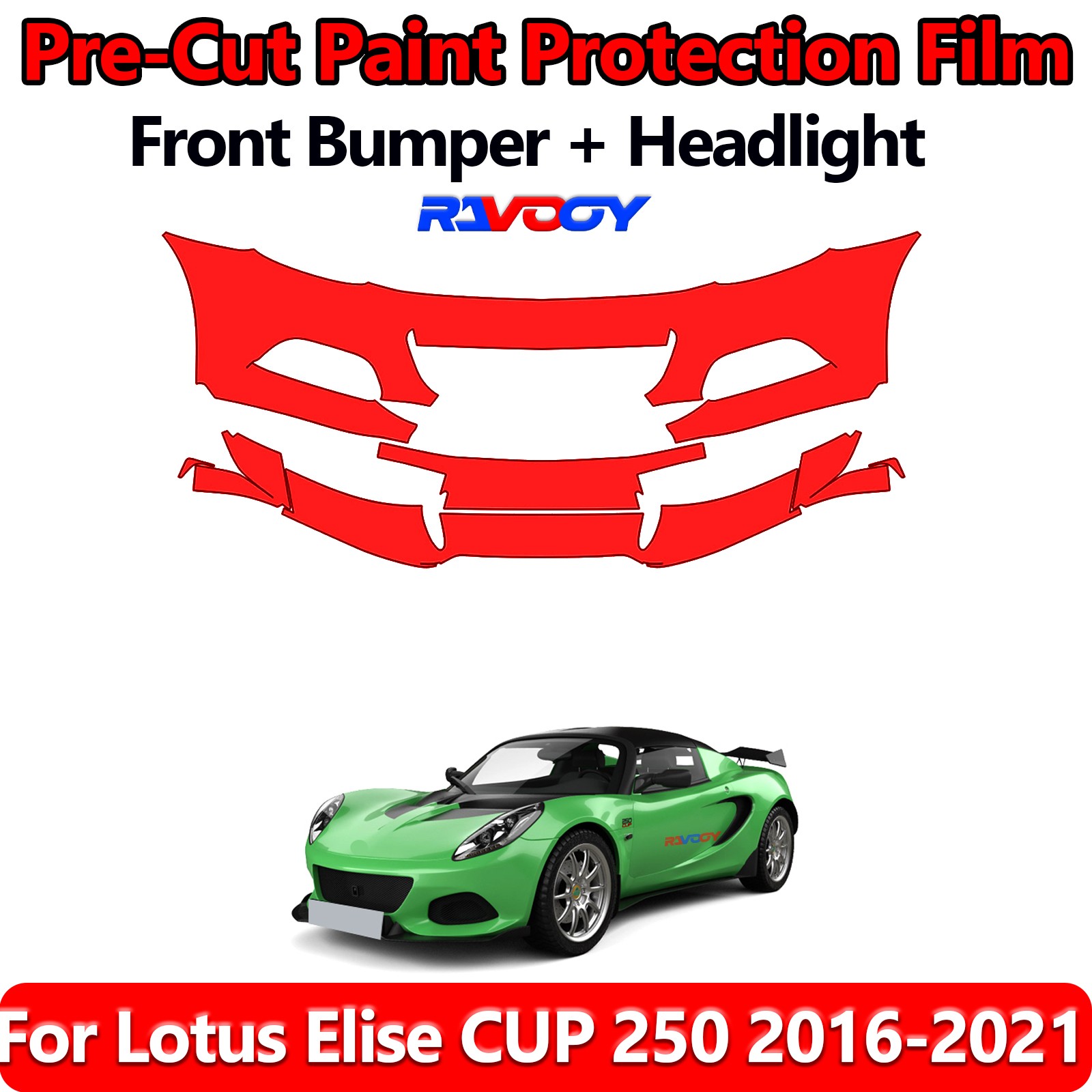 8.5Mil PreCut Front Bumper PPF Kit Film For Lotus Elise CUP 250 2016-2021