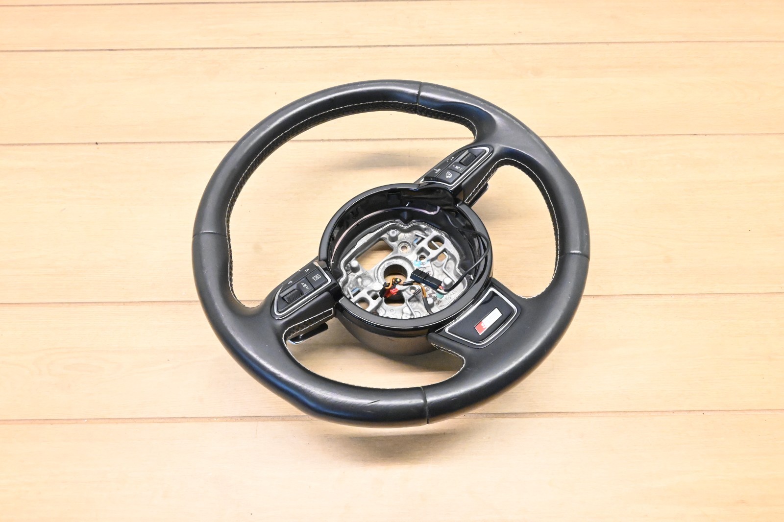 12-18 AUDI C7 A6 S6 3 Spoke Sport Leather Steering Wheel Assembly OEM