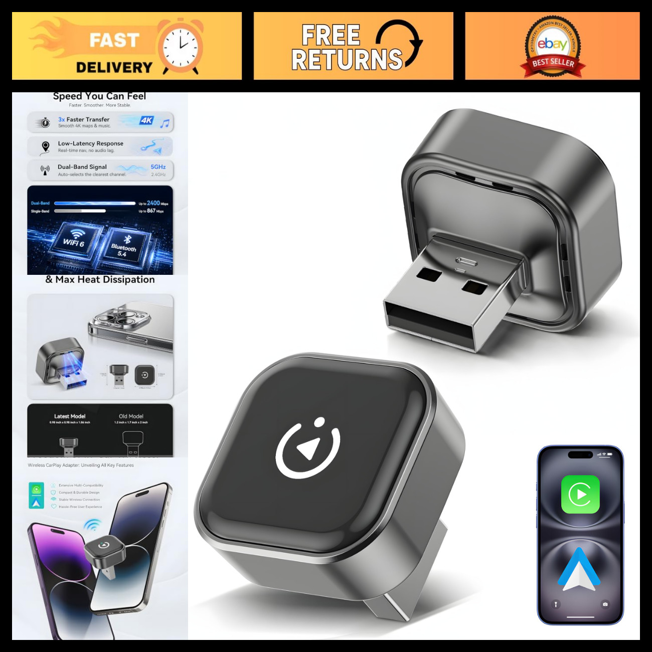 2-in-1 Wireless CarPlay & Android Auto Adapter for Seamless Connectivity 2026