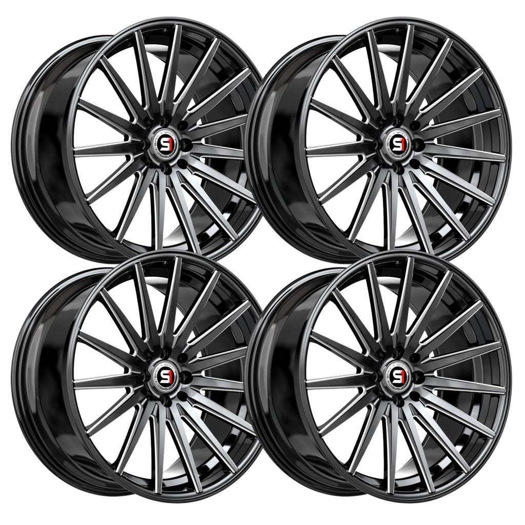 (Set-4) Spec-1 SP-69 17x7.5 5x114.3/5x120 42mm Black Milled wheels rims 17 Inch