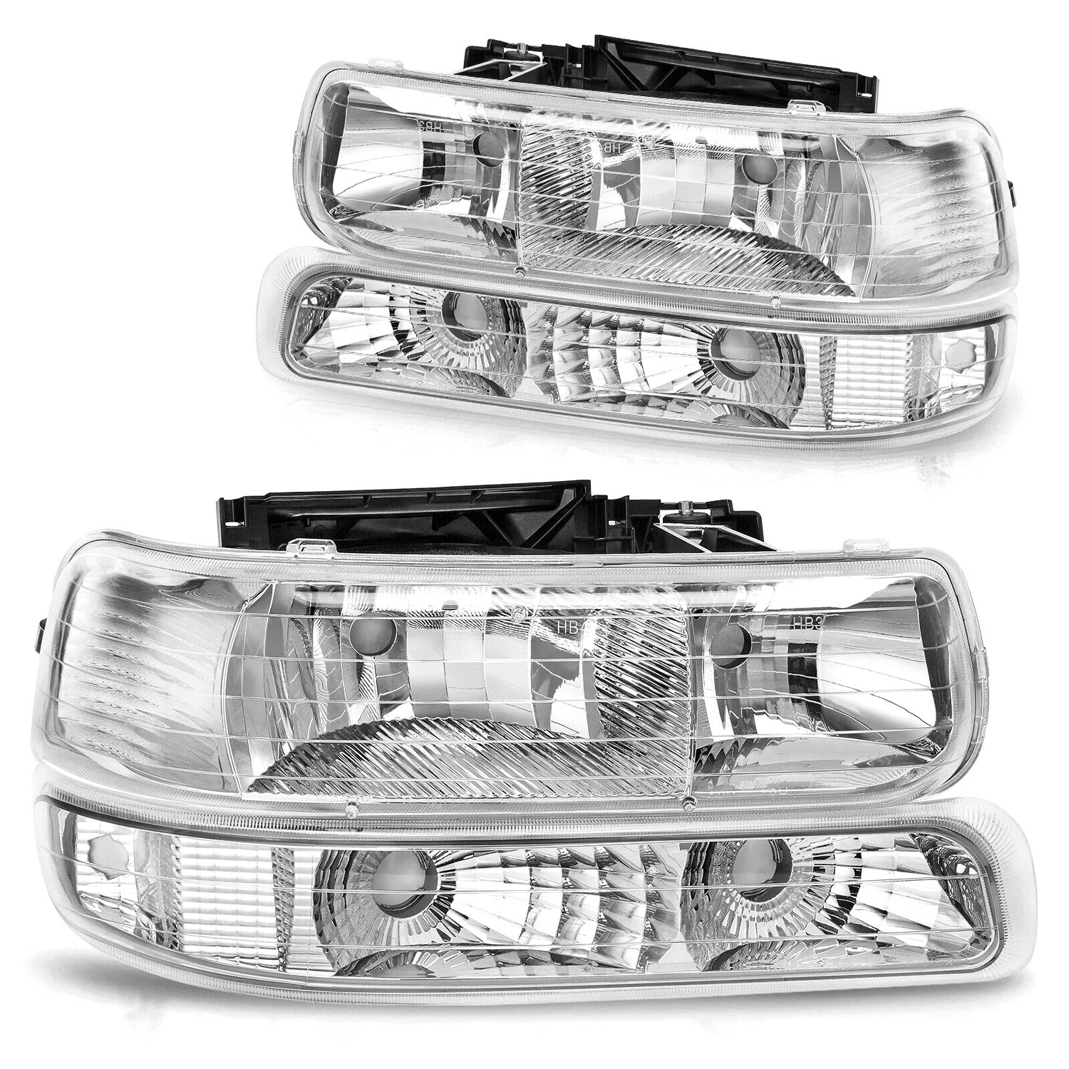 For 1999-2002 Chevy Silverado 2000-2006 Suburban Tahoe Headlights&Bumper Lamps 
