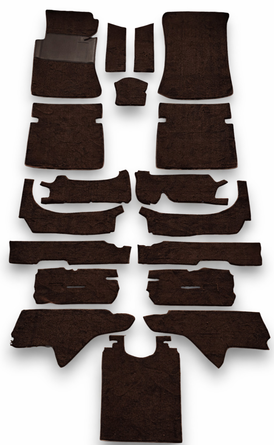 Platin-Carparts Interior Carpet Set for Mercedes Benz W126 SE, Brown