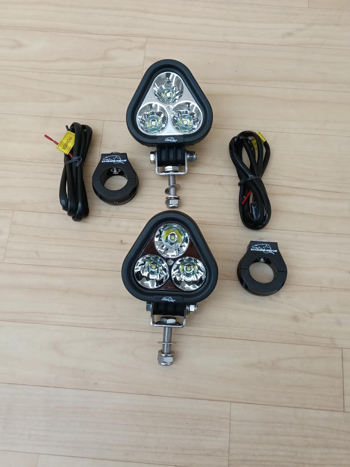 Pair of  Lazer Star LX LED 10 Watt Triad Enterprise Motorcycle LED Light Kit
