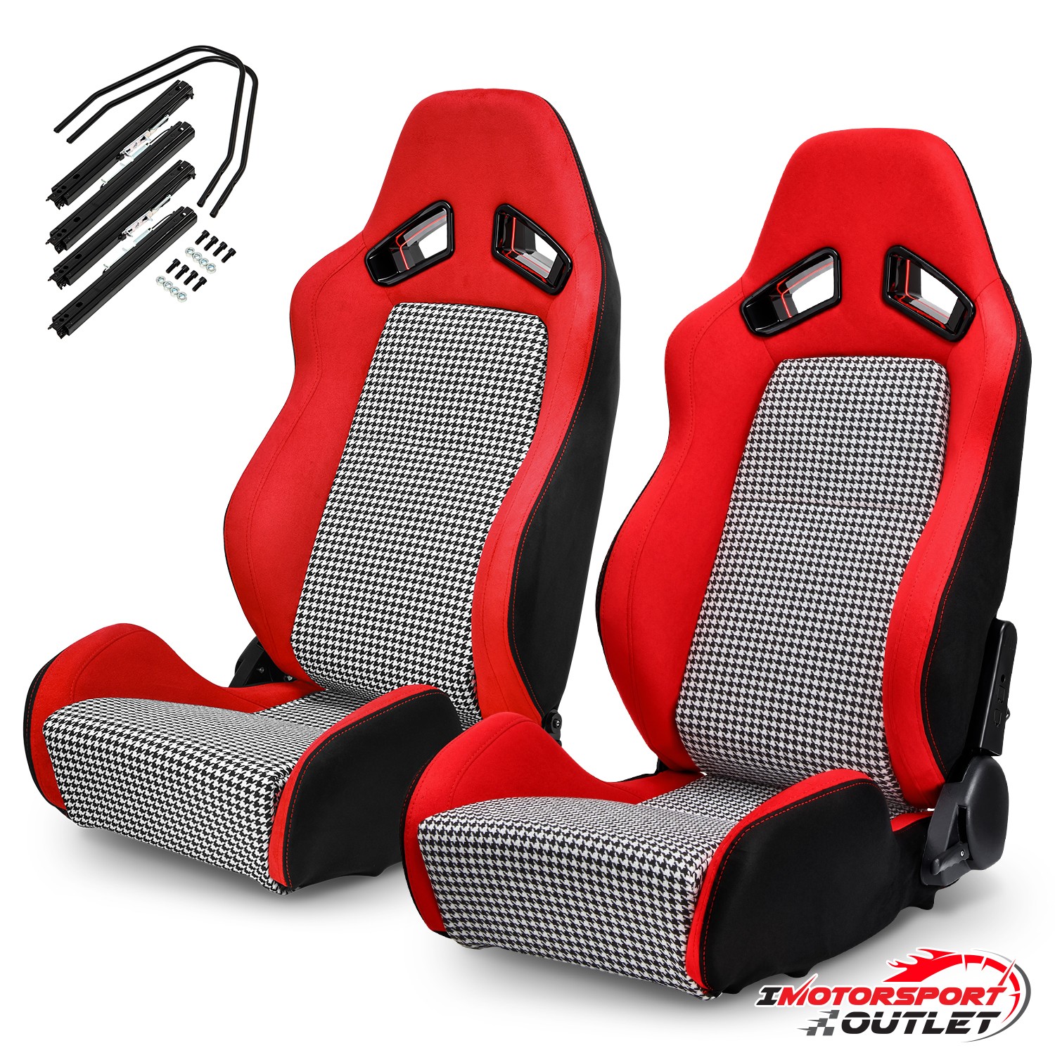 Universal PVC Leather Reclinable Red Racing Seats