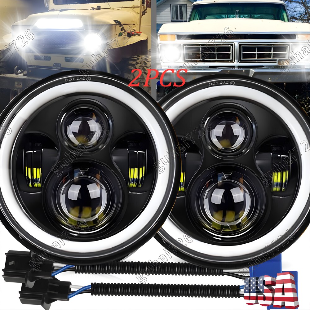 Pair 7 inch LED Headlights for 2009 - 2018 Wrangler Rubicon Sport Utility 2-Door Pair 7 inch LED Headlights for 2009 - 2018 Wrangler Rubicon Sport Utility 2-Door