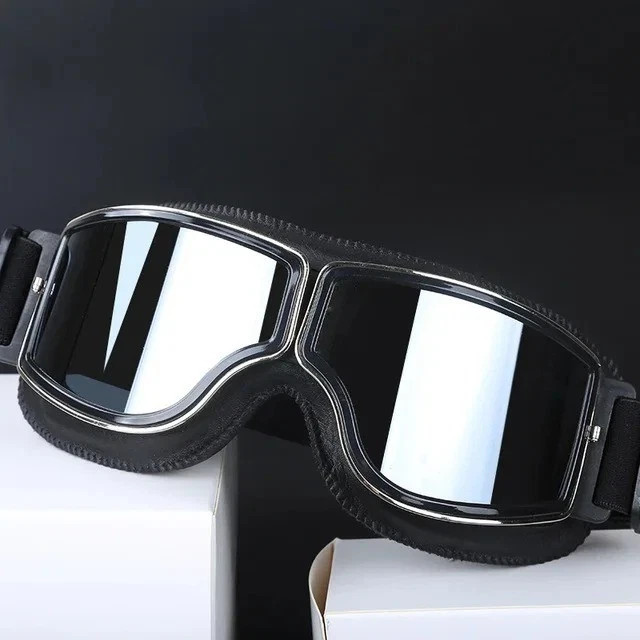 New Motorcycle Goggles Fit Over Glasses For Men Vintage Leather Riding Glasses**