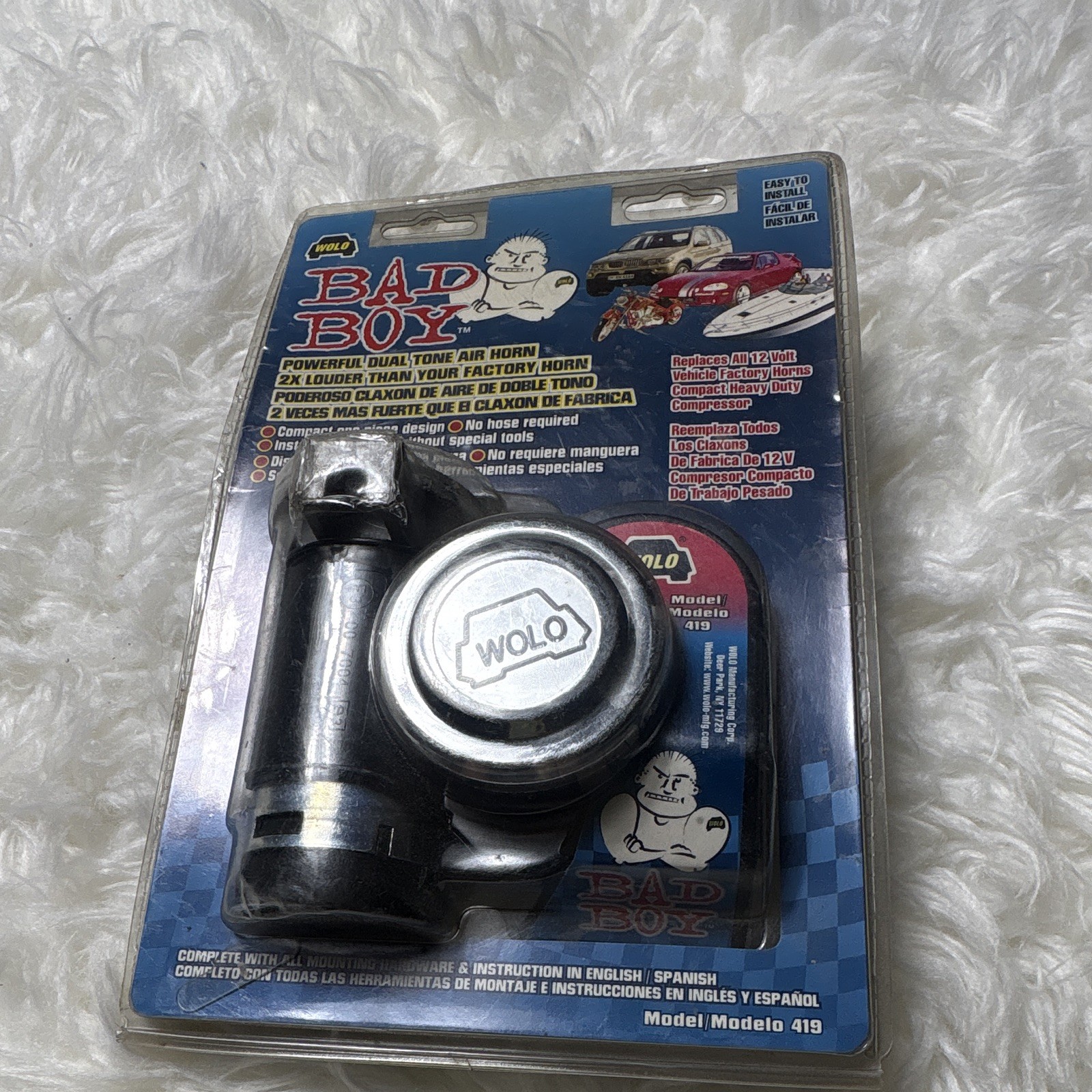 Wolo 419 Bad Boy Compact Dual Tone Air Horn 12V Heavy Duty Brand New Sealed