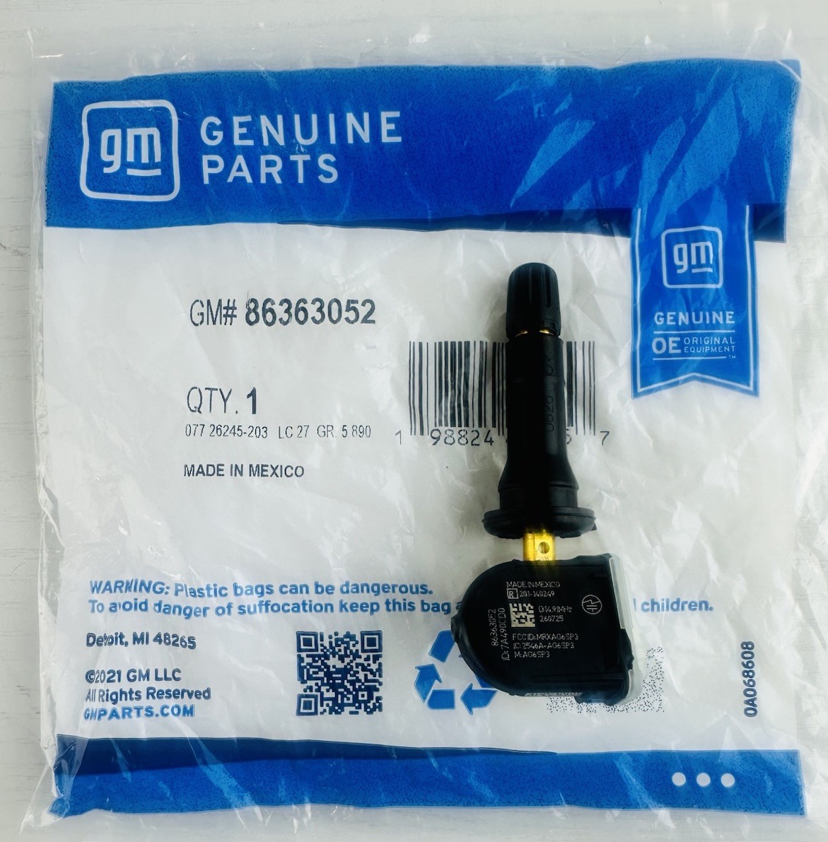 New Genuine GM Tire Pressure Monitor Sensor TPMS 86363052 OEM New Genuine GM Tire Pressure Monitor Sensor TPMS 86363052 OEM