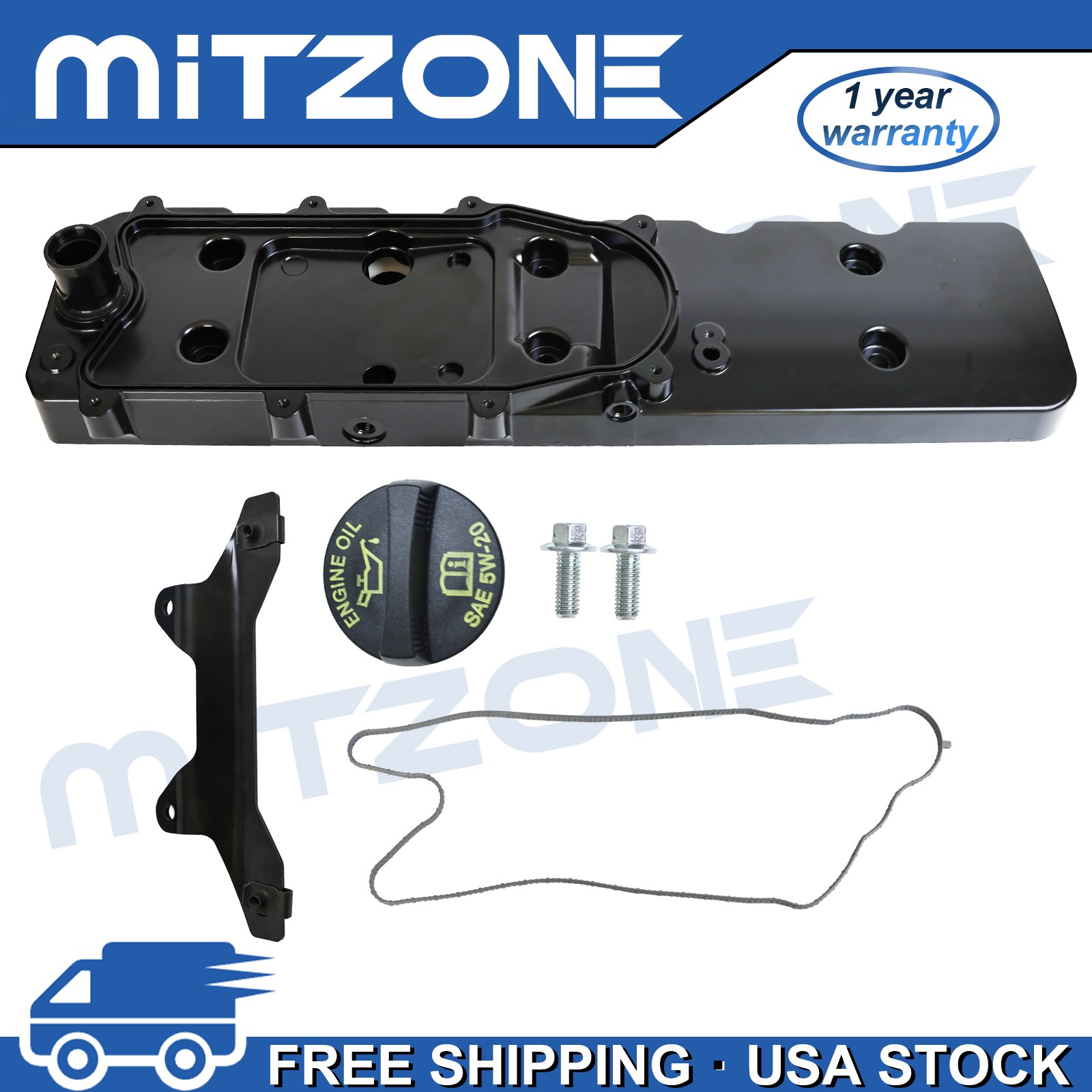 Mitzone Aluminum Valve Cover w/Bracket for 07-23 Ram 3500 11-20 Ram 4500 5500