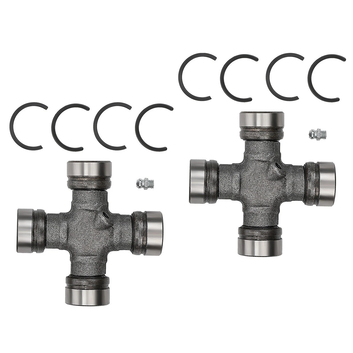 2x Driveshaft Universal U-Joint Joints Front or Rear 534G Greaseable Accessories