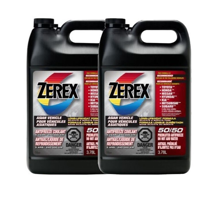 Valvoline Zerex 2 Gallons Coolant Antifreeze Red Long Life Asian Vehicle 2 x 1 G