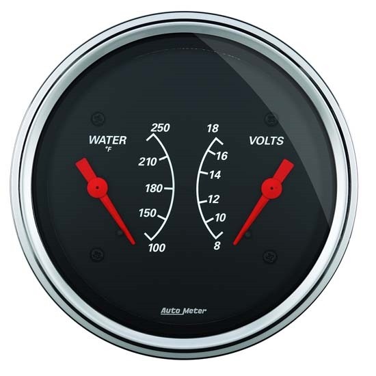 AutoMeter 1430 Designer Black Air-Core Dual Gauge, 3-3/8 Inch