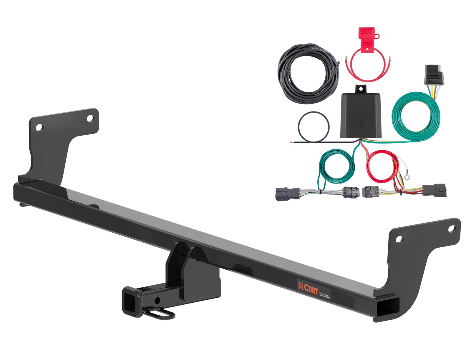 Curt Class 1 Trailer Hitch 1-1/4in Receiver And Wiring Harness Kit 11575-56442