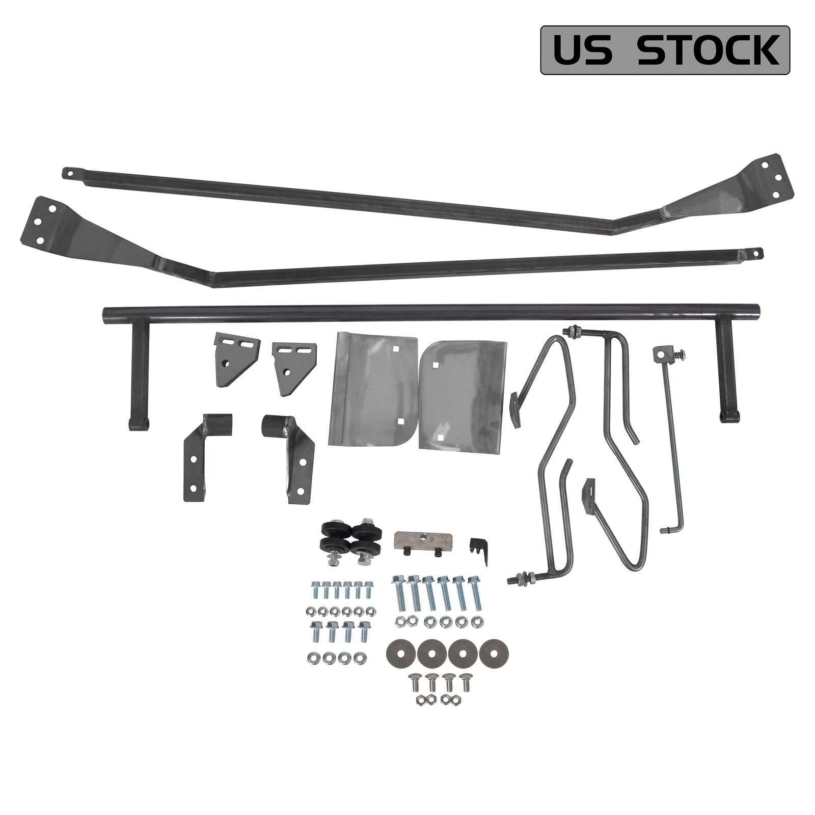 For 1953-1956 Ford F100 F-100 Hood flip Tilt Combo Kit Stainless Steel Rubber