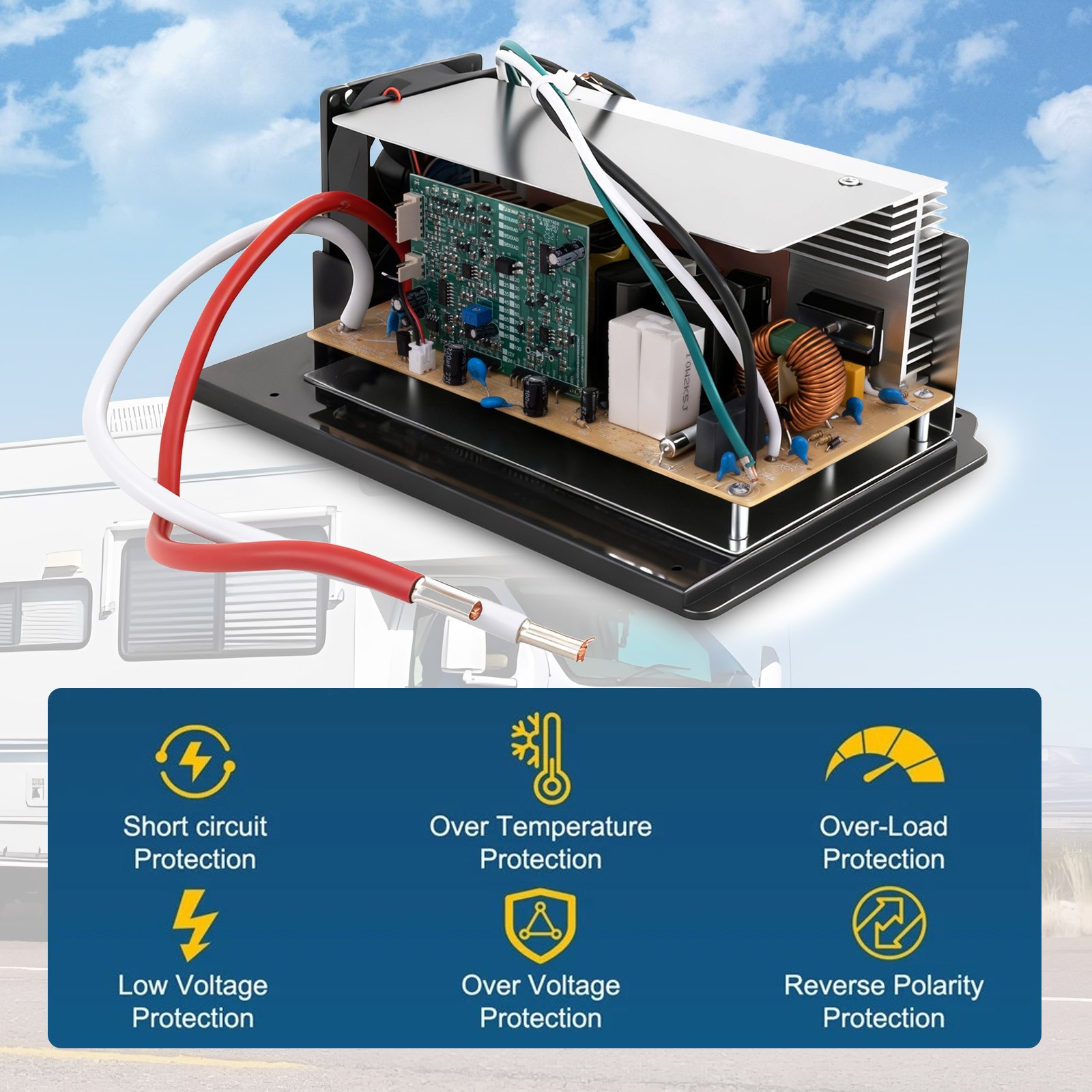 WF-8955-AD-MBA 55 Amp RV Converter Charger Board for Travel Trailers/Mid-Size RV