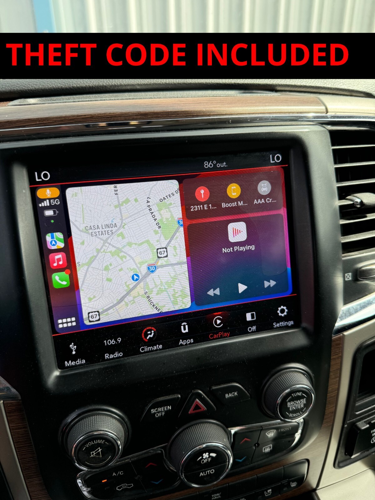 13-22 Dodge RAM 8.4 Uconnect with apple carplay, android auto with theft code 13-22 Dodge RAM 8.4 Uconnect with apple carplay, android auto with theft code