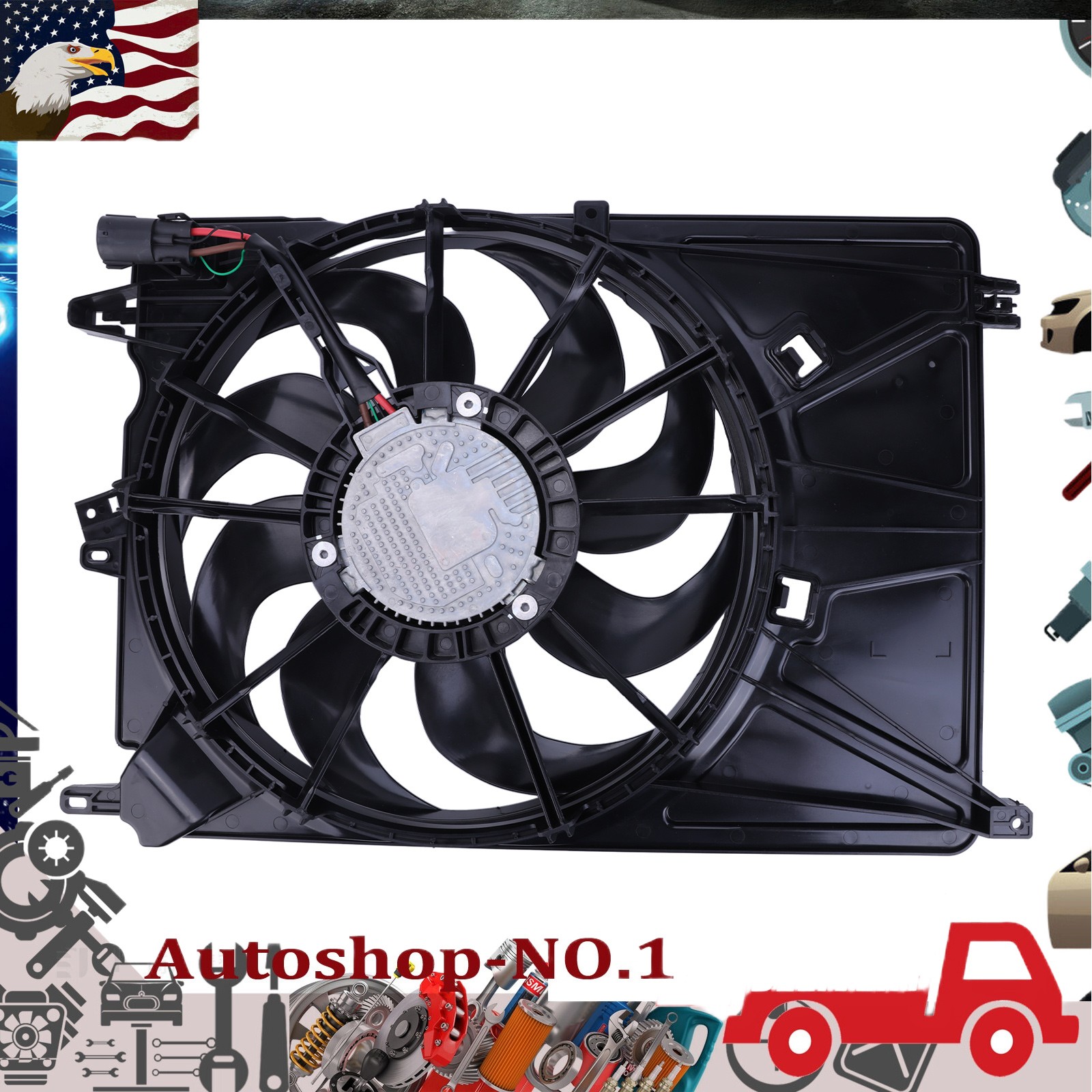 Engine Radiator Cooling Fan Assy for Jeep Renegade Fiat 500X 2019-2023 L4 1.3L Engine Radiator Cooling Fan Assy for Jeep Renegade Fiat 500X 2019-2023 L4 1.3L