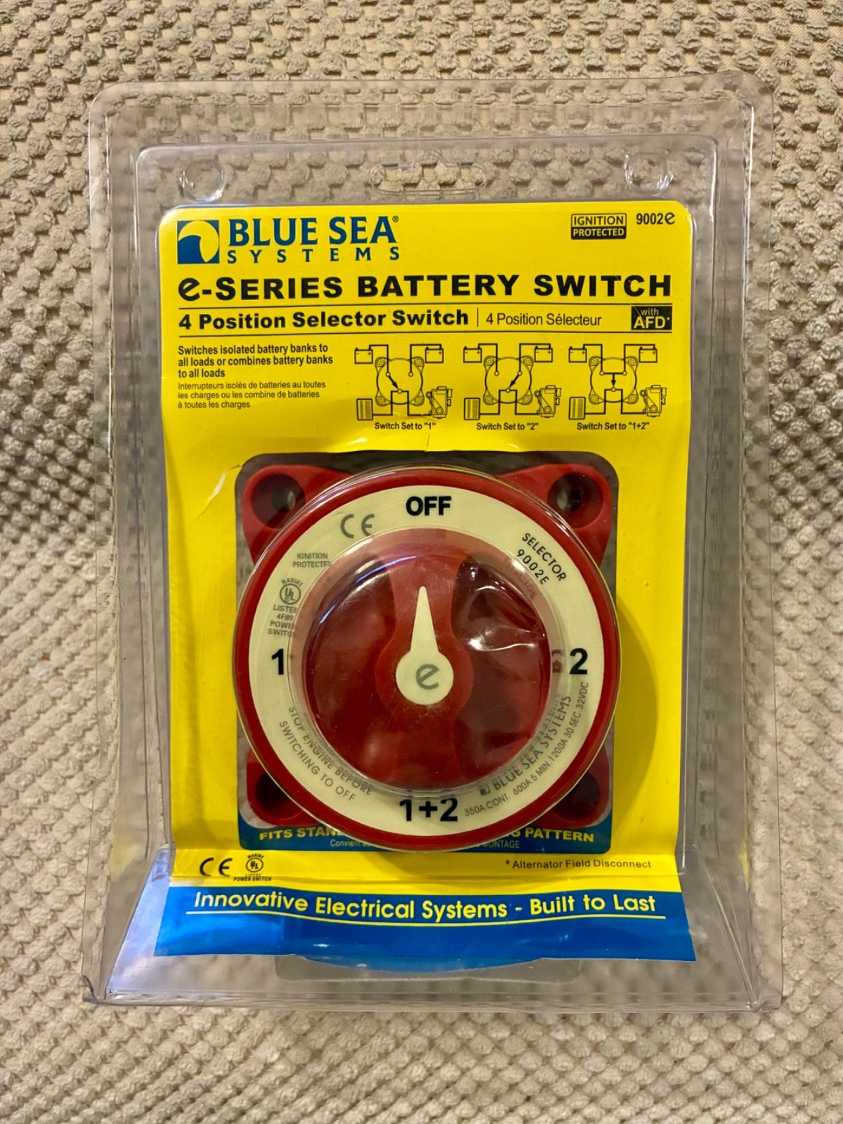 New Blue Sea 9002e e-Series Battery Switch 4-Position Selector Switch New Blue Sea 9002e e-Series Battery Switch 4-Position Selector Switch