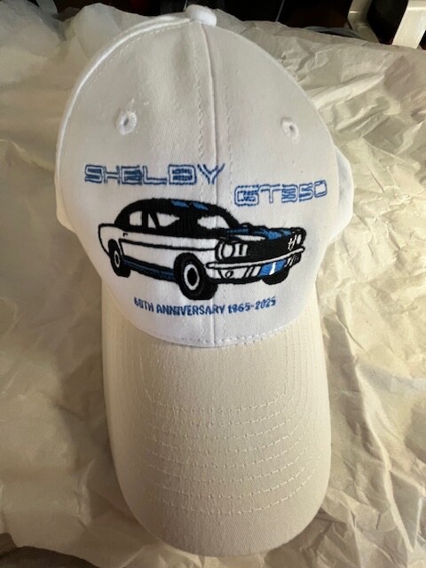 60th Anniversary Embroidered CAP HAT SHELBY GT350 - White 60th Anniversary Embroidered CAP HAT SHELBY GT350 - White