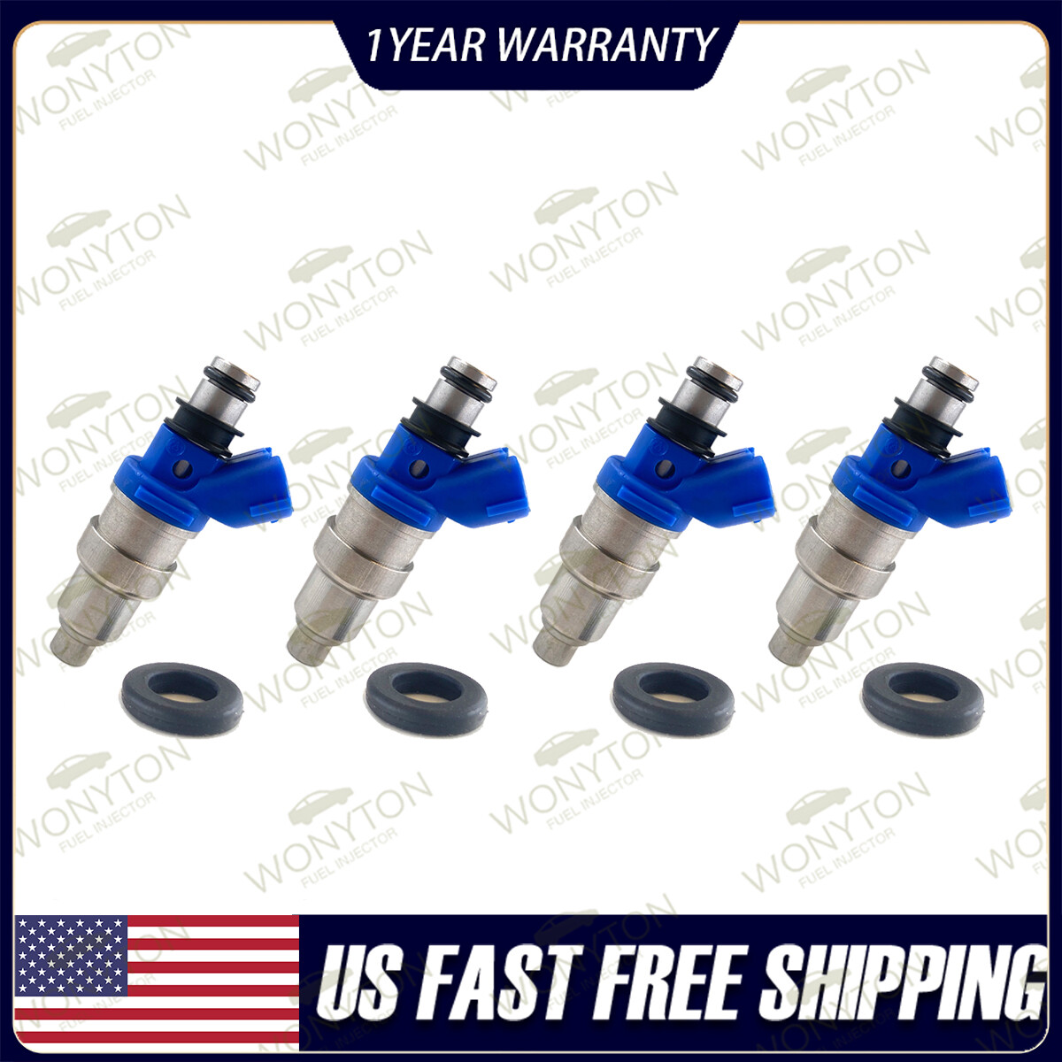 SET 4 Up Denso Fuel Injectors 23250-16150 For  Geo Toyota 1.6L I4 1993-97