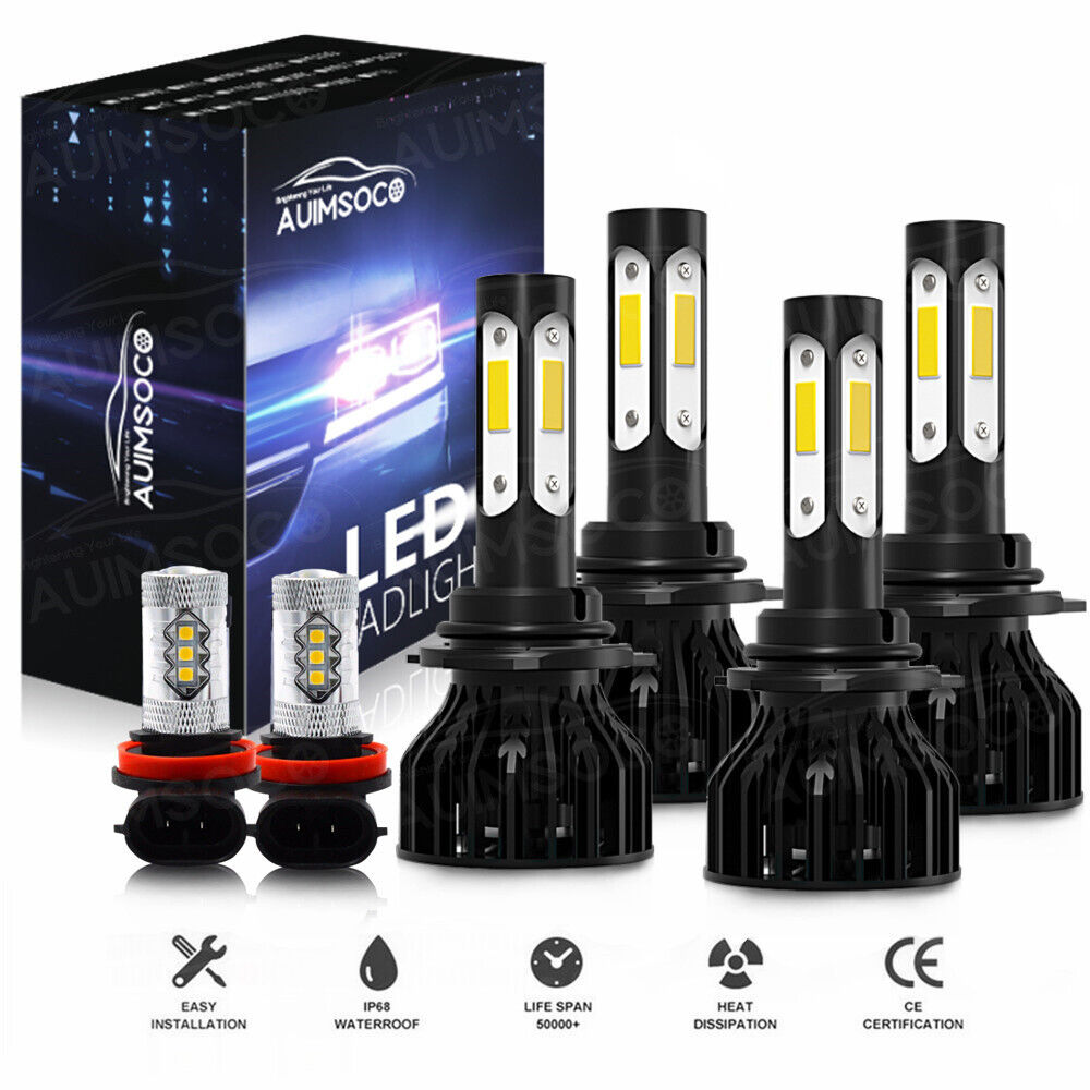 For Honda Civic 2006-2012 2013 2014 2015 LED Headlight High+Low Fog Light Bulbs