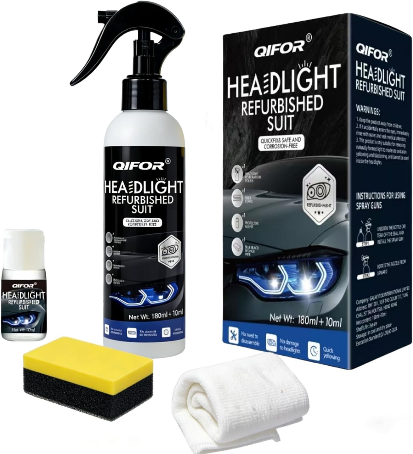 QIFOR Automotive Headlight Restoration kit,Oxidized and yellowed Automotive head QIFOR Automotive Headlight Restoration kit,Oxidized and yellowed Automotive head