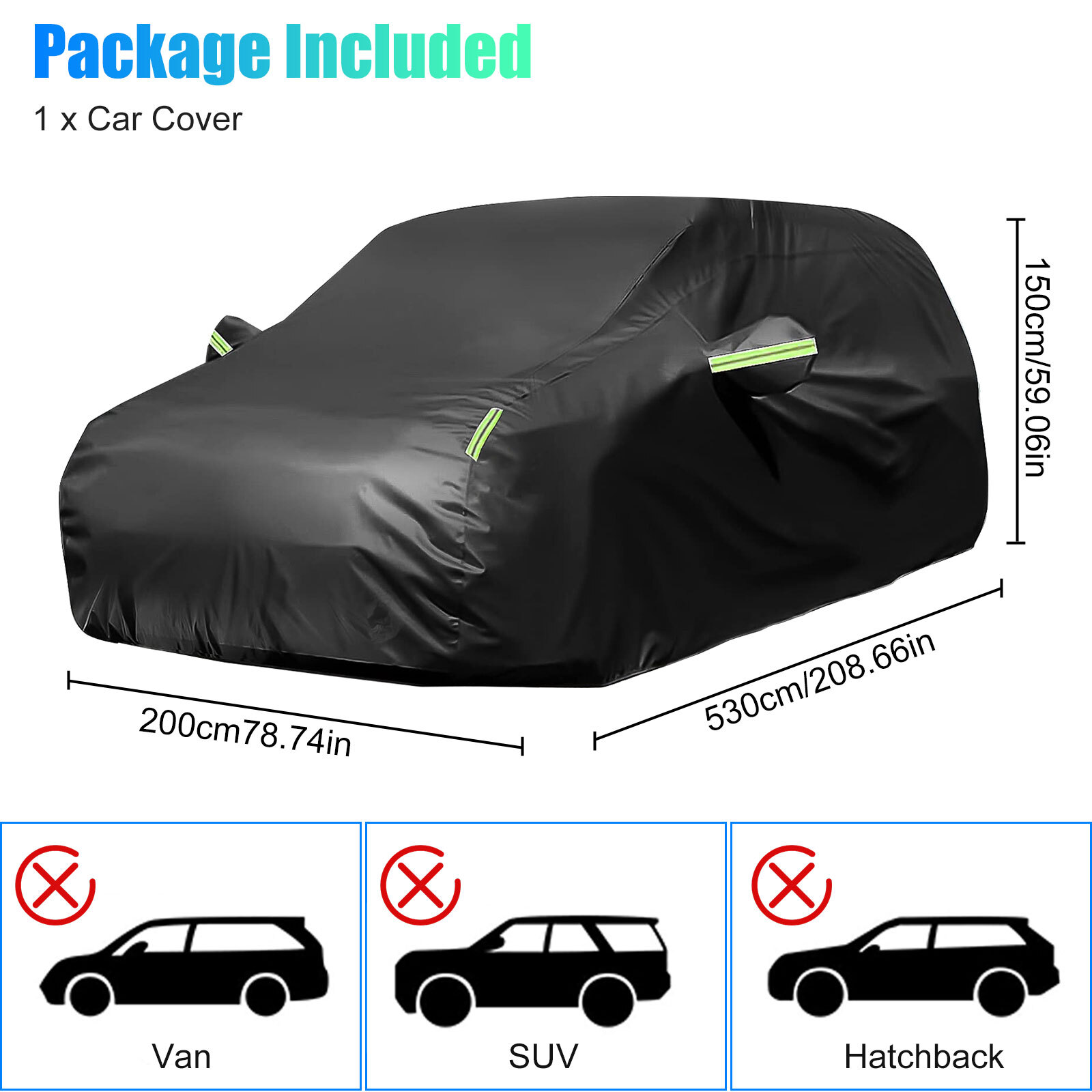 Full Car Cover Outdoor Waterproof Sun UV Dust Rain Resistant Protection XL Size