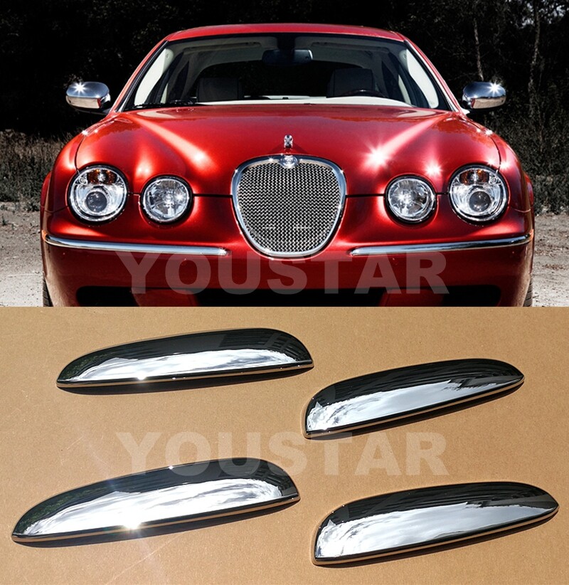 US STOCK Set x4 Bright CHROME Door Handle Lever Covers for Jaguar S-Type S Type US STOCK Set x4 Bright CHROME Door Handle Lever Covers for Jaguar S-Type S Type