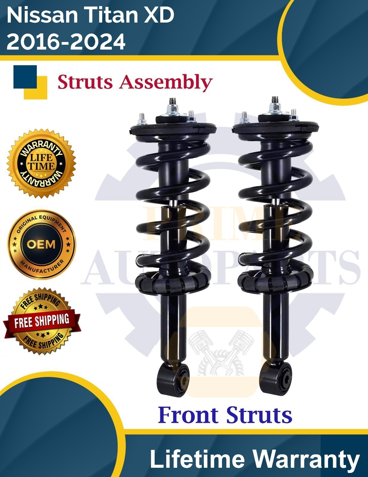New OE Front Left & Right Strut For 2016-2024 Nissan Titan XD 9 Year Warranty
