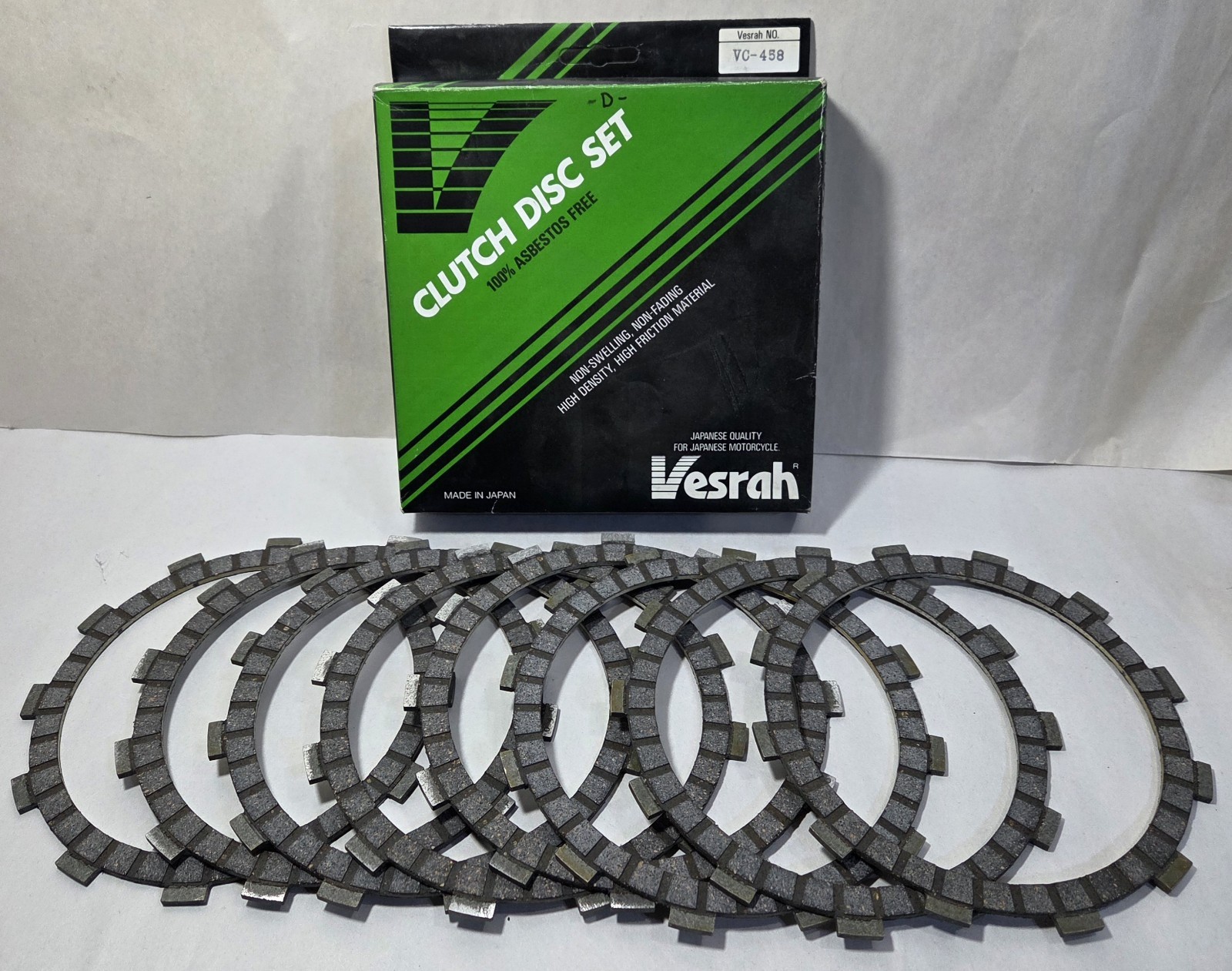 NEW Vesrah Clutch Friction Disc Plate Kit (8 Plates) VC-458 Kawasaki ZX VN KX KL