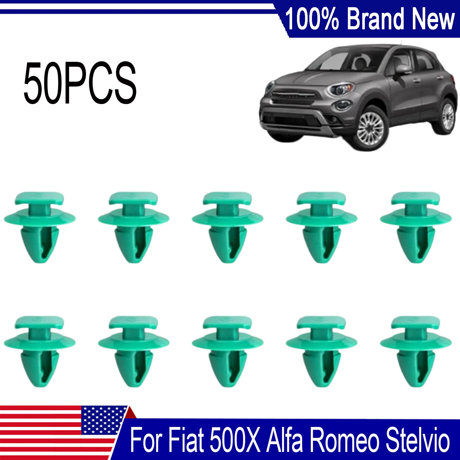 50Pcs New Nylon Molding Wheel Arch Flare Retainer Clips For Jeep Renegade Fiat