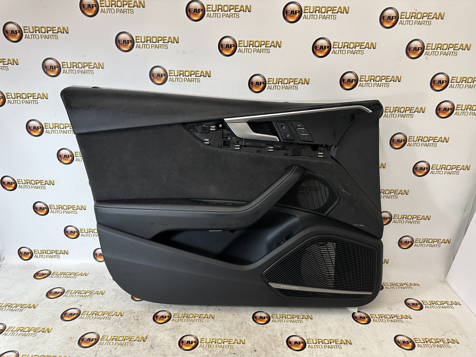 2018-2021 Audi S4 B9 SEDAN Front Left Door Panel BLACK LEATHER / ALCANTARA OEM