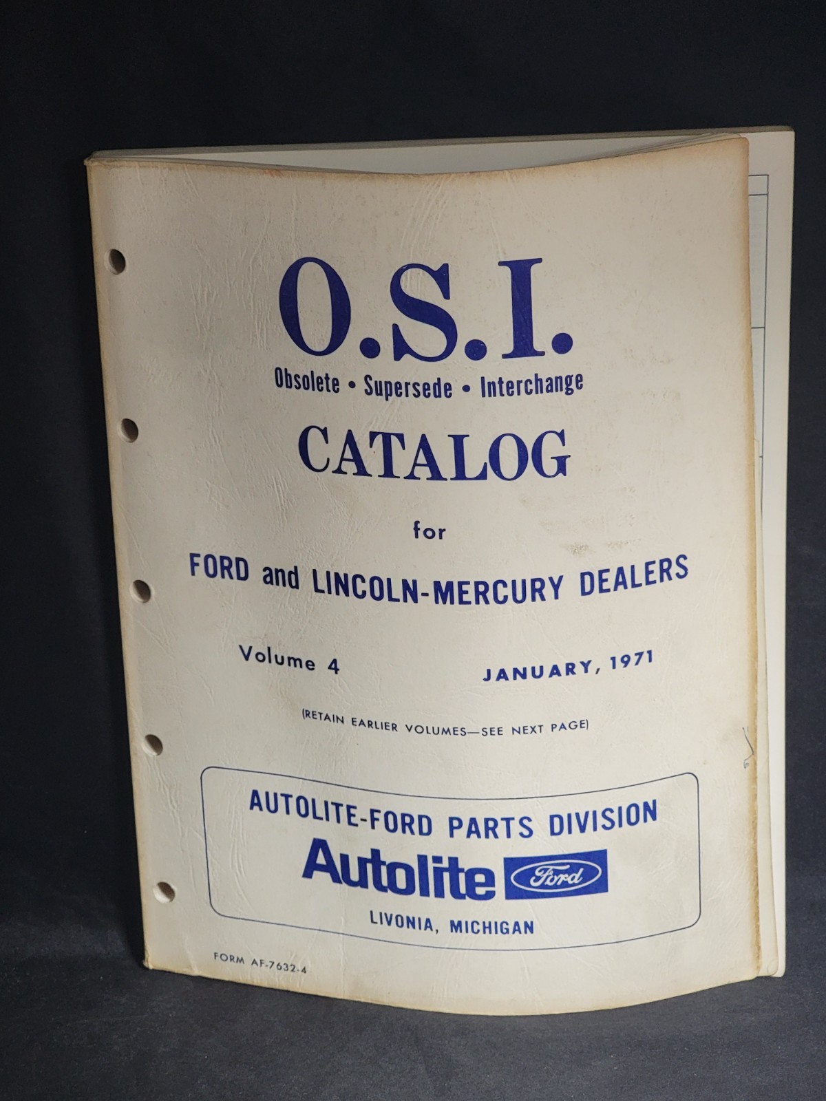 1971 Ford Lincoln Mercury O.S.I. Catalog Volume 4 Autolite Ford Parts...